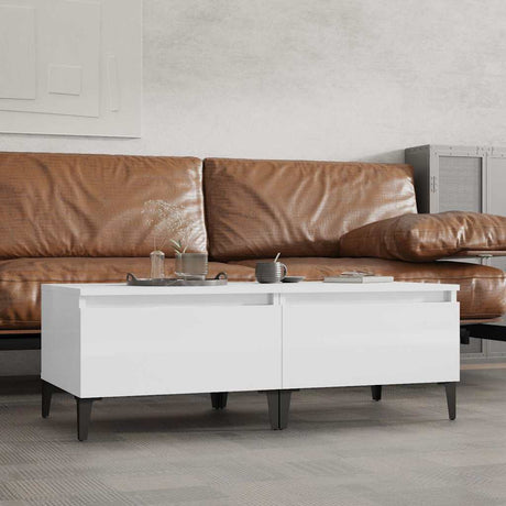 Vidaxl bijzettafels 2 st 50x46x35 cm bewerkt hout hoogglans wit