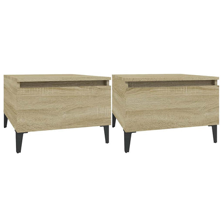 Vidaxl bijzettafels 2 st 50x46x35 cm bewerkt hout sonoma eikenkleurig