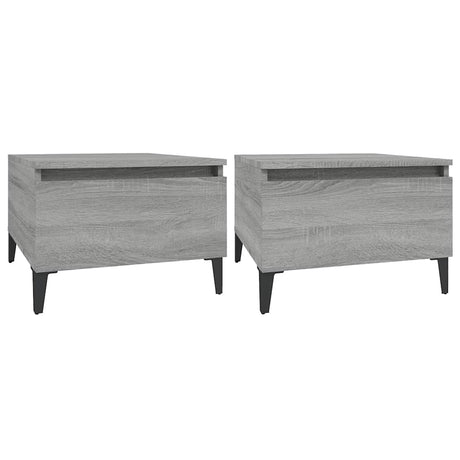 Vidaxl bijzettafels 2 st 50x46x35 cm bewerkt hout grijs sonoma eiken