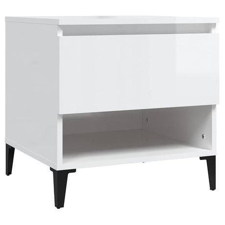 Vidaxl bijzettafel 50x46x50 cm bewerkt hout hoogglans wit