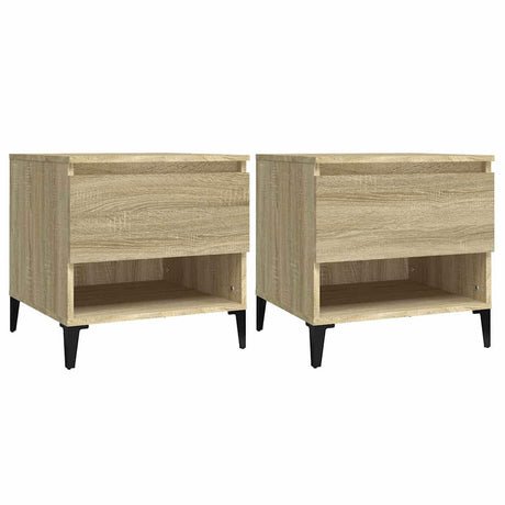 Vidaxl bijzettafels 2 st 50x46x50 cm bewerkt hout sonoma eikenkleurig
