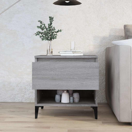 Vidaxl bijzettafel 50x46x50 cm bewerkt hout grijs sonoma eikenkleur