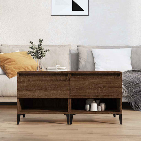 Vidaxl bijzettafels 2 st 50x46x50 cm bewerkt hout bruin eikenkleur
