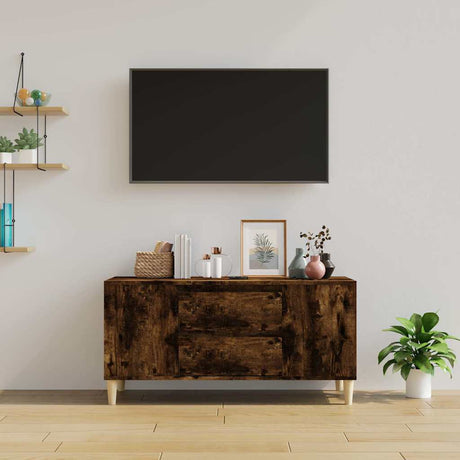 Vidaxl tv-meubel 102x44,5x50 cm bewerkt hout gerookt eikenkleurig