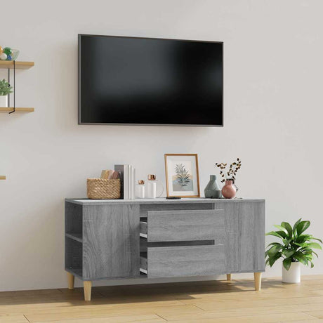 Vidaxl tv-meubel 102x44,5x50 cm bewerkt hout grijs sonoma eikenkleurig