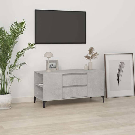 Vidaxl tv-meubel 102x44,5x50 cm bewerkt hout betongrijs