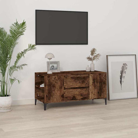 Vidaxl tv-meubel 102x44,5x50 cm bewerkt hout gerookt eikenkleurig