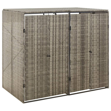 Podwójny pojemnik do przechowywania Vidaxx 140x80x117 cm polirattan szary