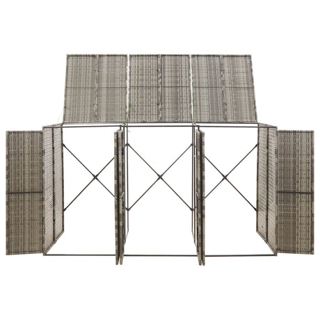 Pojemnik do przechowywania Vidaxx potrójny 207x80x117 cm polirattan szary