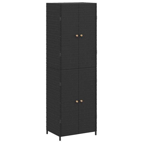 Vidaxl tuinkast 59x40x180 cm poly rattan zwart