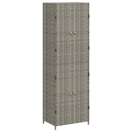 Vidaxl tuinkast 59x40x180 cm poly rattan grijs