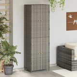 Vidaxl tuinkast 59x40x180 cm poly rattan grijs