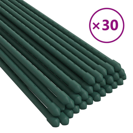 VidaXL Palki do roślin 30 szt. 90 cm, stalowe, zielone