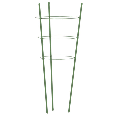 Roślina VidaXL obsługuje 5 sztuk z 3 pierścieniami 60 cm stalowo-zielona