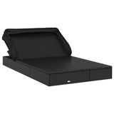 Vidaxl ligbed 2-persoons met dak 213x118x97 cm poly rattan zwart