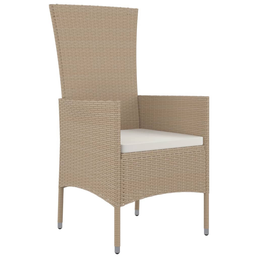 Vidaxl tuinstoelen 4 st met kussens poly rattan beige