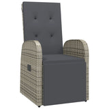 Vidaxl tuinstoelen 2 st verstelbaar met kussens poly rattan grijs