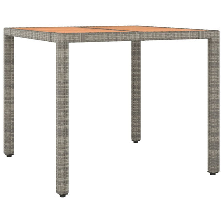 Vidaxl tuintafel met houten blad poly ratten en acaciahout grijs