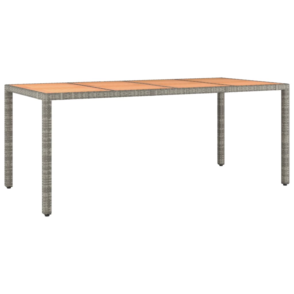 Vidaxl tuintafel met houten blad poly ratten en acaciahout grijs