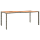 Vidaxl tuintafel met houten blad poly ratten en acaciahout grijs