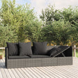 Vidaxl loungebed met kussens poly rattan grijs