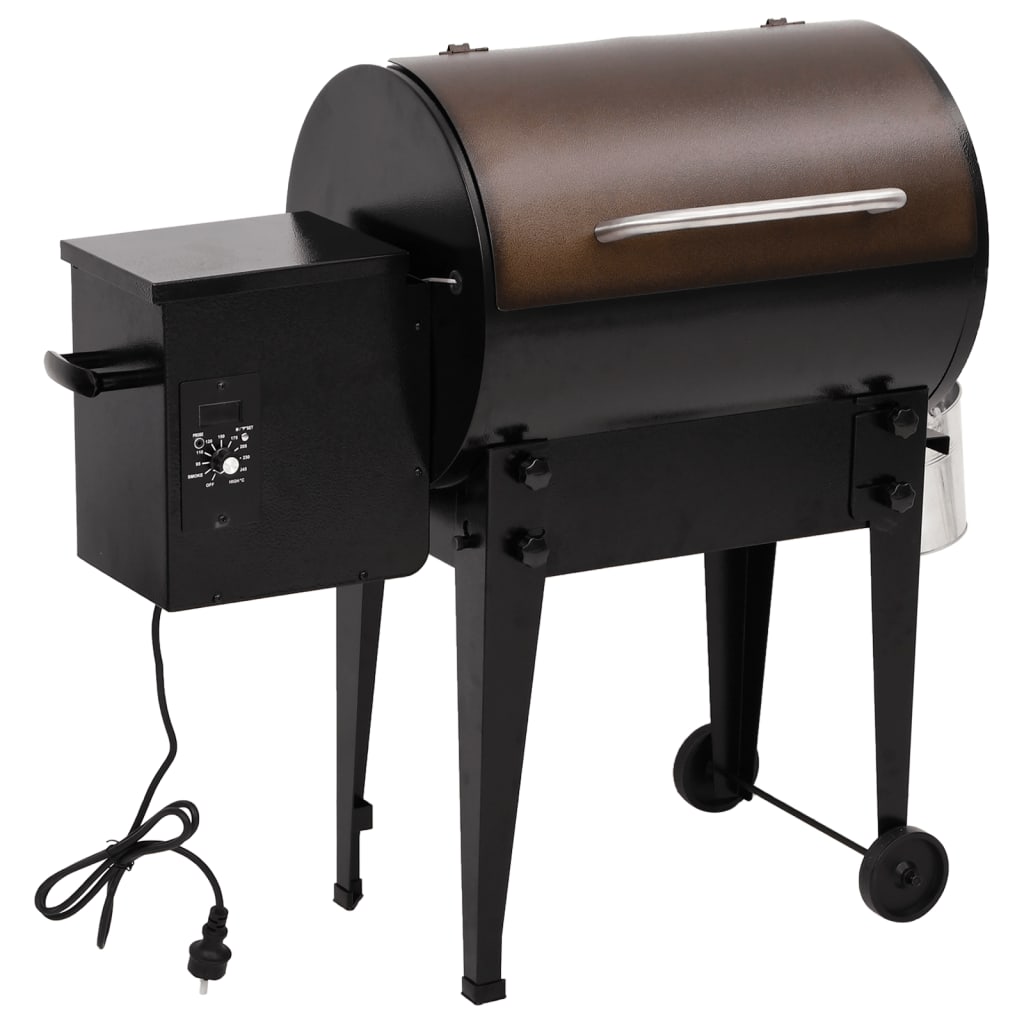 Grill na pellet Vidaxl 94 cm, żelazny czarny