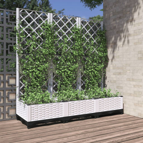 Sadzarka Vidaxxl z kratą biała 120x40x121,5 cm str