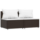 Vidaxl 3-delige loungeset met kussens poly rattan bruin