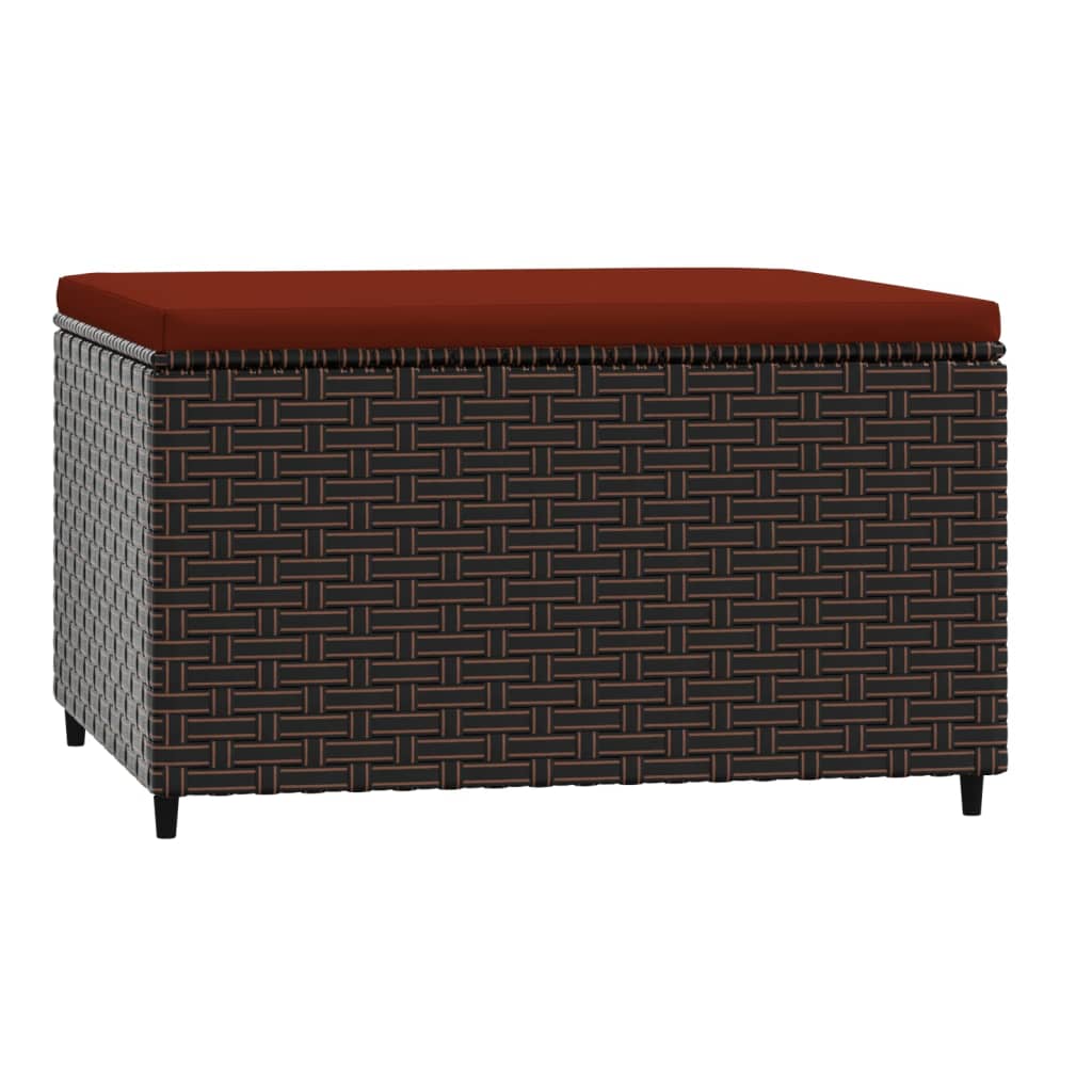 Vidaxl voetensteun met kussen poly rattan bruin