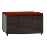 Vidaxl voetensteun met kussen poly rattan bruin