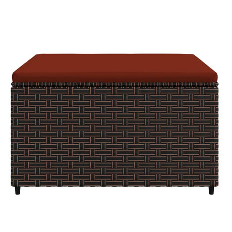 Vidaxl voetensteun met kussen poly rattan bruin