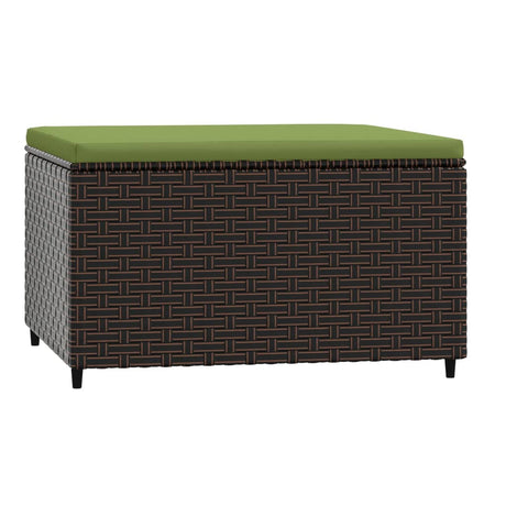 Vidaxl voetensteun met kussen poly rattan bruin
