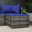 Vidaxl voetensteun met kussen poly rattan grijs