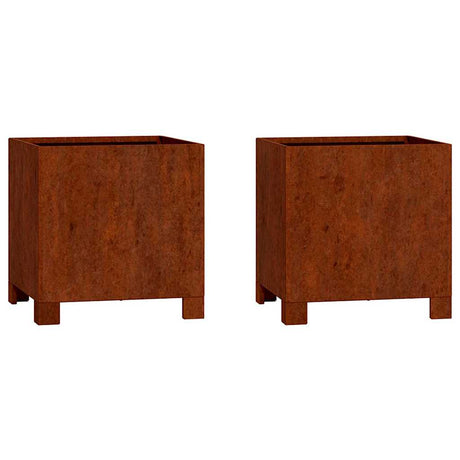 VidaXL Donice z nogami, 2 szt., zardzewiała, 32x30x33 cm, stal Corten