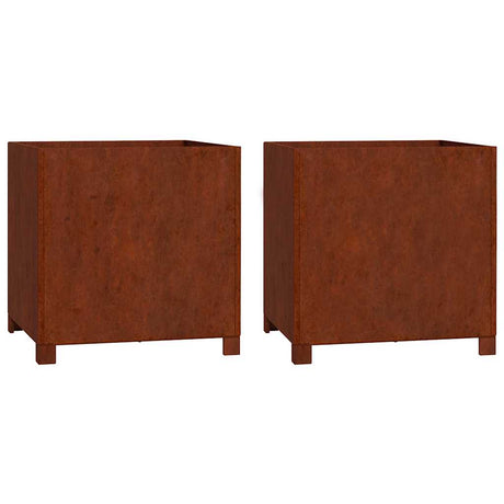 Donice Vidaxx z nogami 2 szt. Zardzewiała stal corten 50x50x50 cm