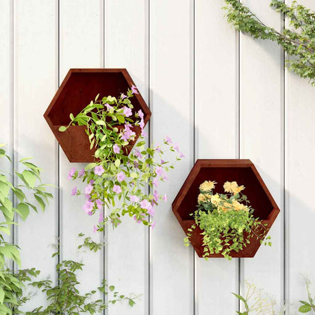 Donice Vidaxx naścienne 2 szt. 30x10x25 cm stal corten zardzewiała