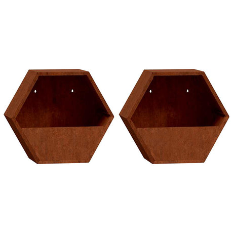 Donice Vidaxx naścienne 2 szt. 46x10x40 cm stal corten zardzewiała