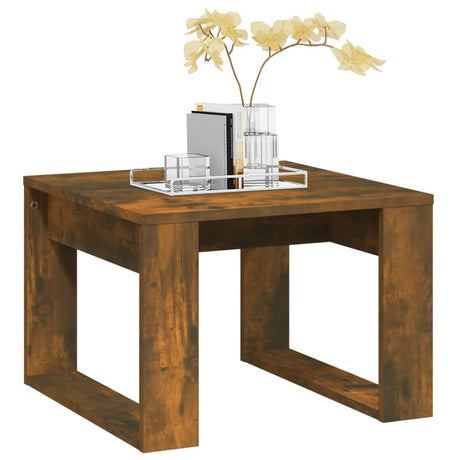 Vidaxl bijzettafel 50x50x35 cm bewerkt hout gerookt eikenkleurig