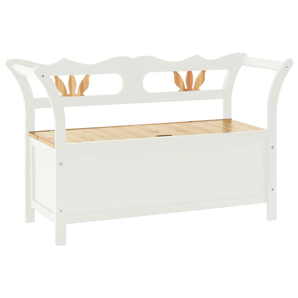 Vidaxl bankje 107x45x75,5 cm massief vurenhout wit