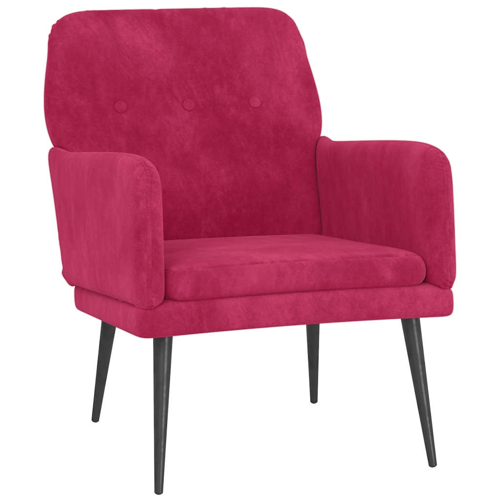 Vidaxl fauteuil 62x79x79 cm fluweel wijnrood