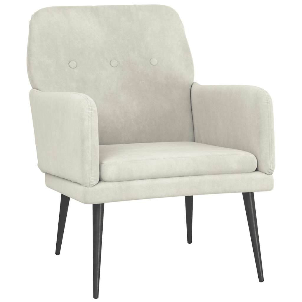 Vidaxl fauteuil 62x79x79 cm fluweel crèmekleurig