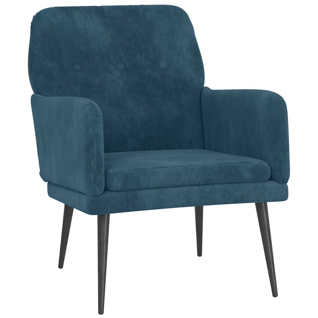 Vidaxl fauteuil 62x79x79 cm fluweel blauw