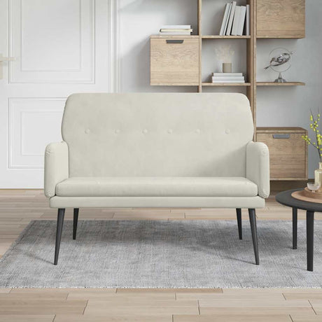 Vidaxl bankje 108x79x79 cm fluweel crèmekleurig