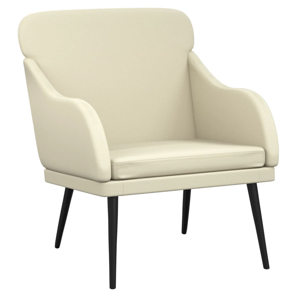 Vidaxl fauteuil 63x76x80 cm kunstleer crèmekleurig