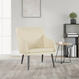 Vidaxl fauteuil 63x76x80 cm kunstleer crèmekleurig