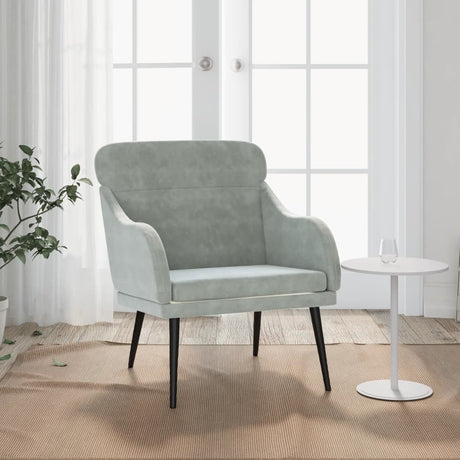 Vidaxl fauteuil 63x76x80 cm fluweel lichtgrijs
