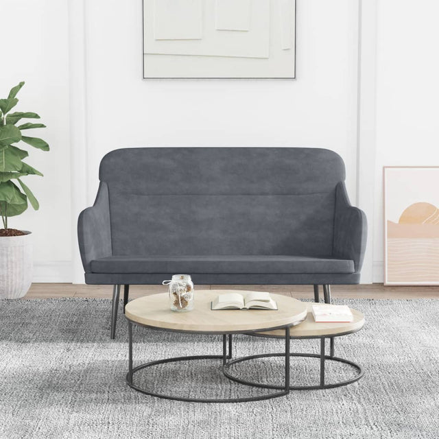 Vidaxl bankje 110x76x80 cm fluweel donkergrijs