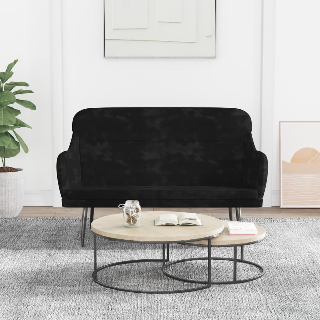 Vidaxl bankje 110x76x80 cm fluweel zwart