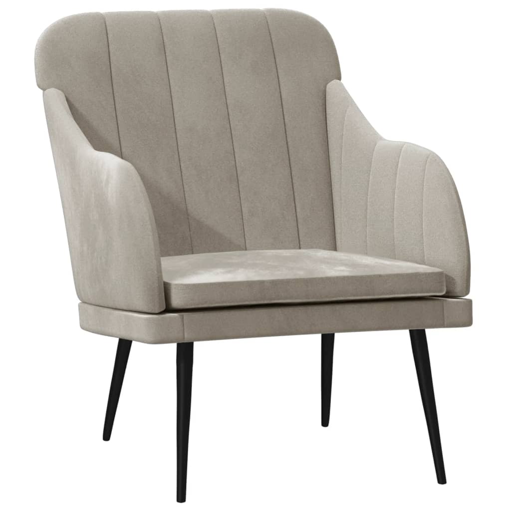 Vidaxl fauteuil 63x76x80 cm fluweel lichtgrijs