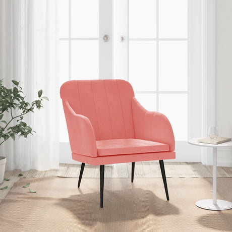 Vidaxl fauteuil 63x76x80 cm fluweel roze